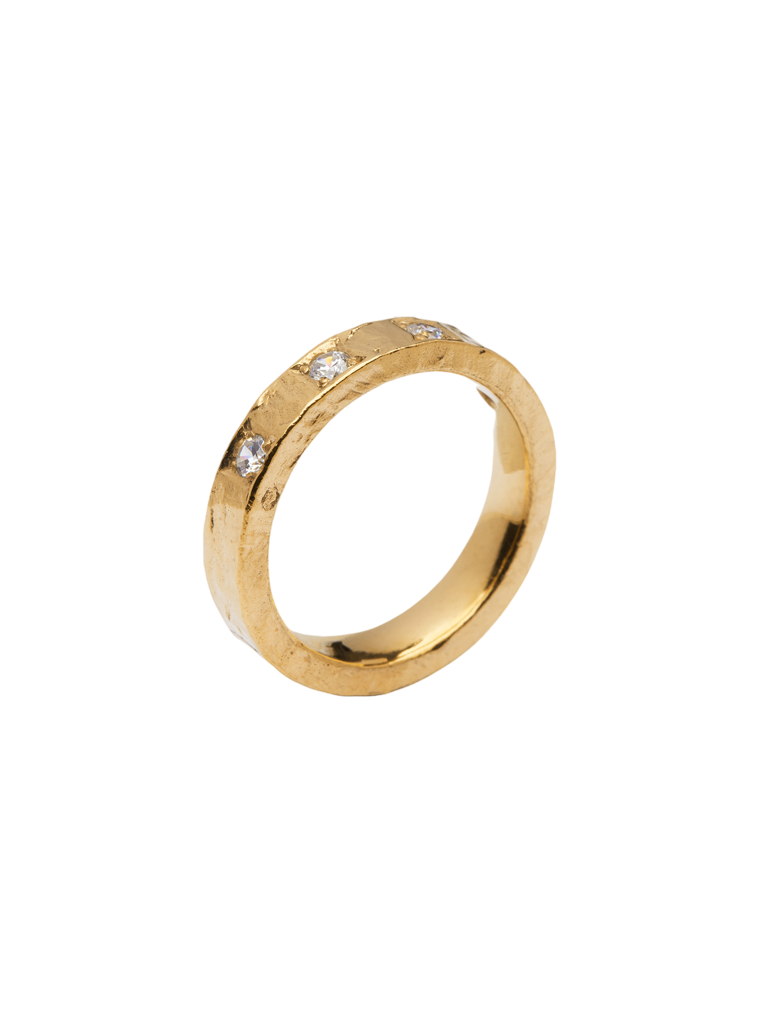 Rock low eternity ring in 18k yellow gold with 0,24ct diamond